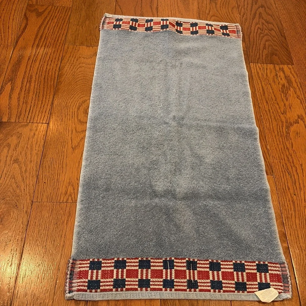 Vintage Ralph Lauren USA Americana Blue Hand Towel - 29 1/2 X 16 Flag Tag